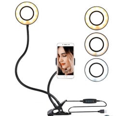 Buy USB Interface Dimmable Clip-On LED Ring Light Black/White in Saudi Arabia