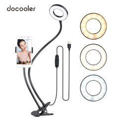 Buy 2-In-1 Dimmable LED Ring Light With Holder Black/White in Saudi Arabia