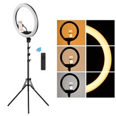 Buy 18" Fill-in Dimmable LED Ring Light Kit Black/White in Egypt