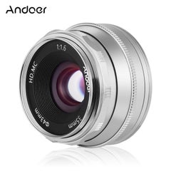 Buy 35mm F1.6 Manual Focus Camera Lens For Olympus Silver in Saudi Arabia