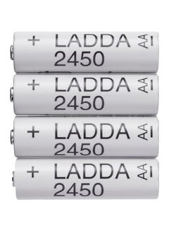 Buy Pack Of 4 AA Rechargeable Battery White/Black in UAE