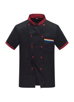 Buy Pocket Detailed Chef Coat Black/Red M in UAE