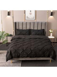 Buy 3-Piece Velvet Bedding 3D stereo Set Velvet Black 200x230cm in Saudi Arabia