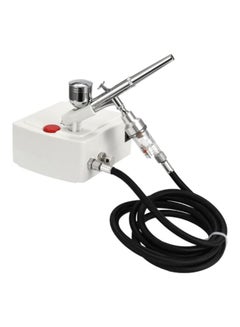 Buy Dual Action Air Compressor And Paint Spray Gun Set White/Black/Silver 20x12x13centimeter in UAE