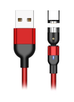 Buy Magnetic Suction Type-C Data Cable Red/Black in Saudi Arabia