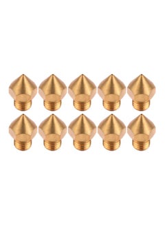 Buy 10-Piece 3D Printer Extruder Brass Nozzle Gold in UAE