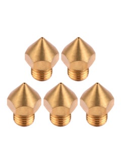 Buy 5-Piece 3D Printer Extruder Brass Nozzle Gold in Saudi Arabia