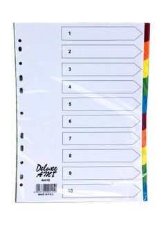 Buy 10-Piece A4 Paper Divider Multicolour in UAE