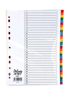 Buy 10-Piece A4 Paper Divider Multicolour in UAE