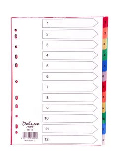 Buy 10-Piece A4 Paper Divider Multicolour in UAE