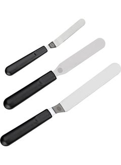 Buy 3-Piece Cake Decorating Angled Icing Spatula Set Silver 9, 11, 13inch in UAE