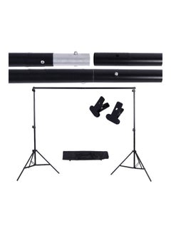 Buy Adjustable Background Support Stand Photo Backdrop Crossbar Kit With Two Clamps Black in Saudi Arabia