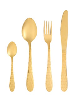 Buy 4-Piece Cutlery Set Gold in Saudi Arabia