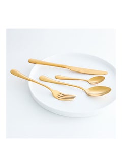 Buy 4-Piece Cutlery Set Golden in UAE