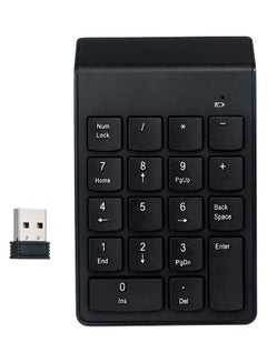 Buy 18 Keys 2.4G Wireless Mini Numeric Keypad Black in Egypt