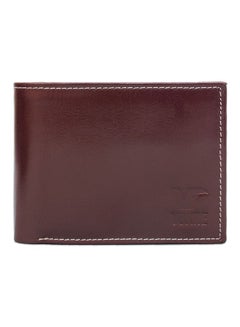 Buy Leather Bifold Men's Wallet Burgundy in UAE