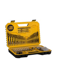 Buy 100-Piece Combination Drill Bit Set Yellow/Black 21x30x5.5cm in Saudi Arabia