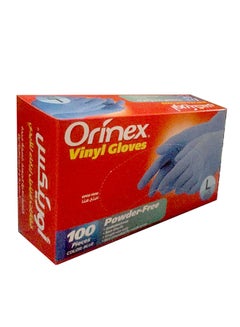 Buy 100-Piece Large Powder Gloves Blue in Saudi Arabia