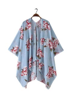 Buy Floral Printed Cover Up Light Blue/Red/White in Saudi Arabia