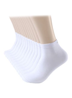 Buy 12 Pairs Of Solid Ankle Length Socks White in Saudi Arabia