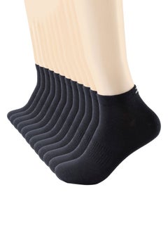 Buy 12 Pairs Of Solid Ankle Length Socks Black in Saudi Arabia