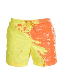 Buy Classic Design Color Changing Swimming Shorts Yellow in UAE