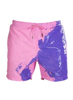 Buy Classic Design Color Changing Swimming Shorts Pink in UAE