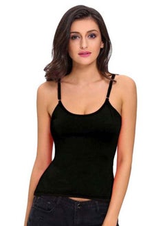 Buy Solid Criss Cross Back Cami Black in Saudi Arabia