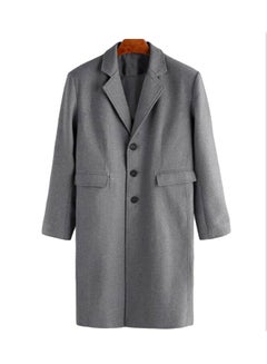 Buy Button Detailed Coat Grey in Saudi Arabia