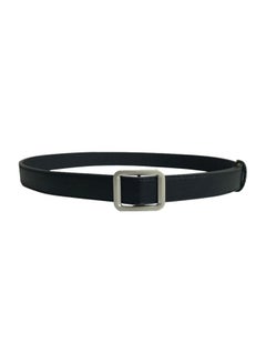 Buy Rectangle Slide Buckle Belt Black/Silver in UAE