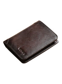 Buy Portable Business Men Faux Leather Bifold Short Wallet Card Cash Holder Purse Coffee in Saudi Arabia