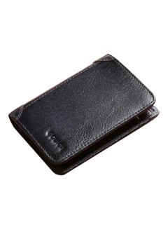 Buy Portable Business Men Faux Leather Bifold Short Wallet Card Cash Holder Purse Dark Blue in Saudi Arabia