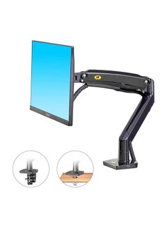 Buy NB North Bayou Computer Monitor Desk Mount Stand with Gas Spring Arm Adjustable Height Tilt Angle for 17-30 Inch Flat or Curved Screens VESA 75x75/100x100mm with Clamp, Grommet Mounting Base Black in UAE