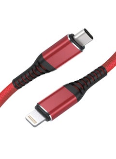 Buy Unbreakable Type C To Lightning Charging Cable Red in Saudi Arabia