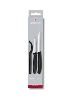 Buy 3-Piece Swiss Classic Pairing Knife Set With Universal Peeler Black in UAE