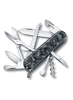 Buy Swiss Army Knife Huntsman Gray/Blue Navy Camouflage With 15 Functions in Saudi Arabia