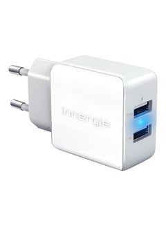 Buy Dual USB Wall Charger White in UAE