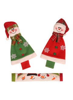 Buy 3-Piece Refrigerator Door Handle Gloves Red/Green/White 34x17cm in Saudi Arabia