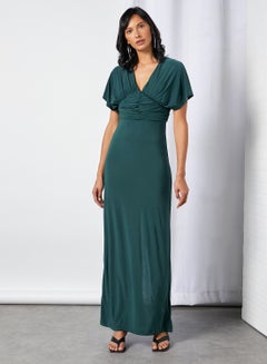 Buy Drape Detail Dress Green in UAE