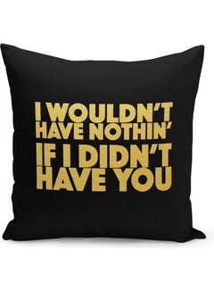 Buy Friendship Goal Quote Black Velvet Pillow with Metalic Gold Golden Foil Foil Print Friendship Quote Gift Couch Throw Pillow Black 40 x 40cm in Saudi Arabia