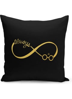Buy Infinity Always Printed Throw Pillow Black/Yellow 40 x 40cm in Saudi Arabia