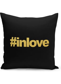 Buy In Love Printed Decorative Pillow Black 40x40cm in Saudi Arabia