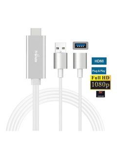 Buy HDMI USB 2.0 Adapter Cord Cable White in UAE