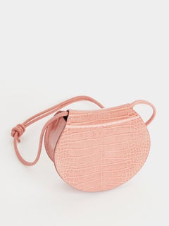 Buy Croc Pattern Mini Crossbody Bag Pink in Saudi Arabia
