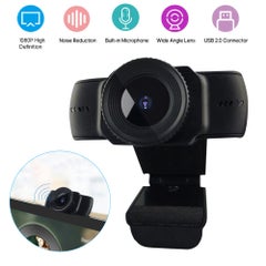 Buy 1080P USB Video HD Auto Focus Webcam With Mic Black in UAE