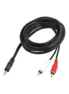 اشتري كابل من AUX إلى 2RCA 1.5متر أسود في السعودية