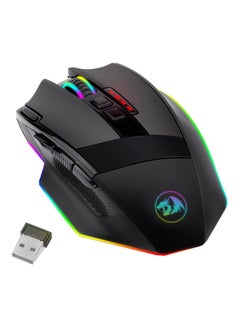 Buy Redragon M801 Gaming Mouse LED RGB Backlit MMO 9 Programmable Buttons Mouse with Macro Recording Side Buttons Rapid Fire Button 16000 DPI for Windows PC Gamer (Wireless, Black) in Saudi Arabia
