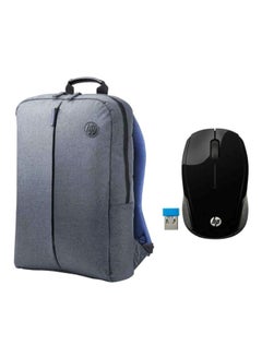 Buy Value Backpack For 15.6-Inch Laptops With Wireless Mouse 200 Grey/Black in Egypt