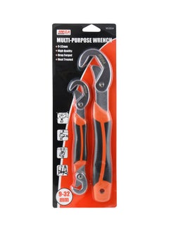 Buy Pack Of 2 Multi-Purpose Wrench Silver/Black/Orange in UAE