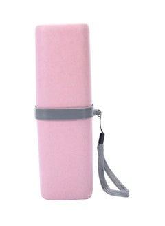 Buy Travel Toothbrush Holder Pink/Grey 7x7x21.1cm in Saudi Arabia